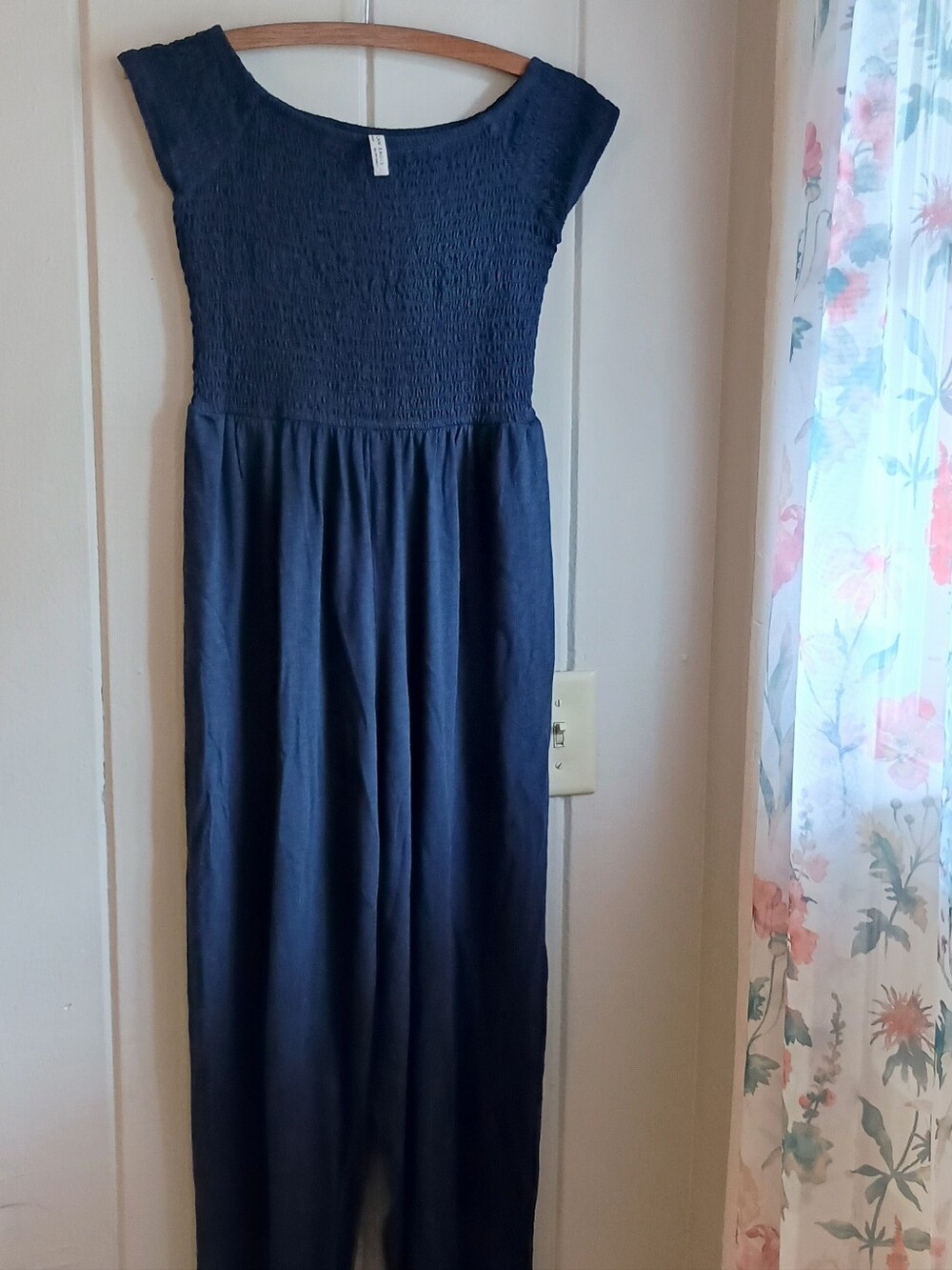 Navy Blue Off Shoulder Jumpsuit